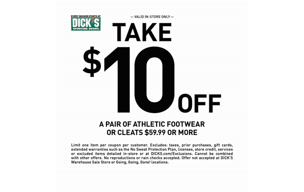 Dick's Coupons - valid all season